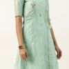 Dupatta From Pista Green Chanderi Straight Kurta Set After Six Wear