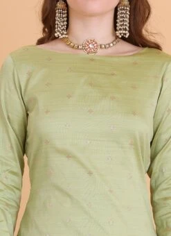 Top From Pista Green N Cream Printed Sharara Set After Six Wear -Deals Chic Lehenga Store Pista Green N Cream Printed Sharara Set SLBS02306316 rrc1 2