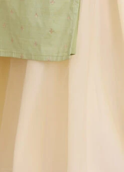 Dupatta From Pista Green N Cream Printed Sharara Set After Six Wear -Deals Chic Lehenga Store Pista Green N Cream Printed Sharara Set SLBS02306316 rrc3