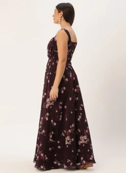 Purple Georgette Digital Printed Dress Party Wear 11 Purple Georgette Digital Printed Dress Party Wear -Deals Chic Lehenga Store Purple Georgette Digital Printed Dress DRBS02302297 b