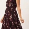 Purple Georgette Digital Printed Dress Party Wear