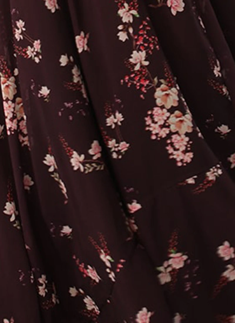 Purple Georgette Digital Printed Dress Party Wear 8 Purple Georgette Digital Printed Dress Party Wear - Image 8