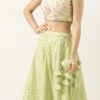 Skirt From Purple N Off White Art Silk Embroidered Lehenga After Six Wear