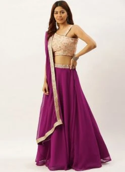Purple N Peach Embroidered Lehenga Set Festive Wear -Deals Chic Lehenga Store Purple N Peach Embroidered Lehenga Set GHBS02004496 u