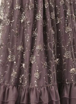 Purple Net Sequins Embroidered Layered Style Gown Wedding Wear -Deals Chic Lehenga Store Purple Net Sequins Embroidered Layered Style Gown IWBS02211171 rrc4