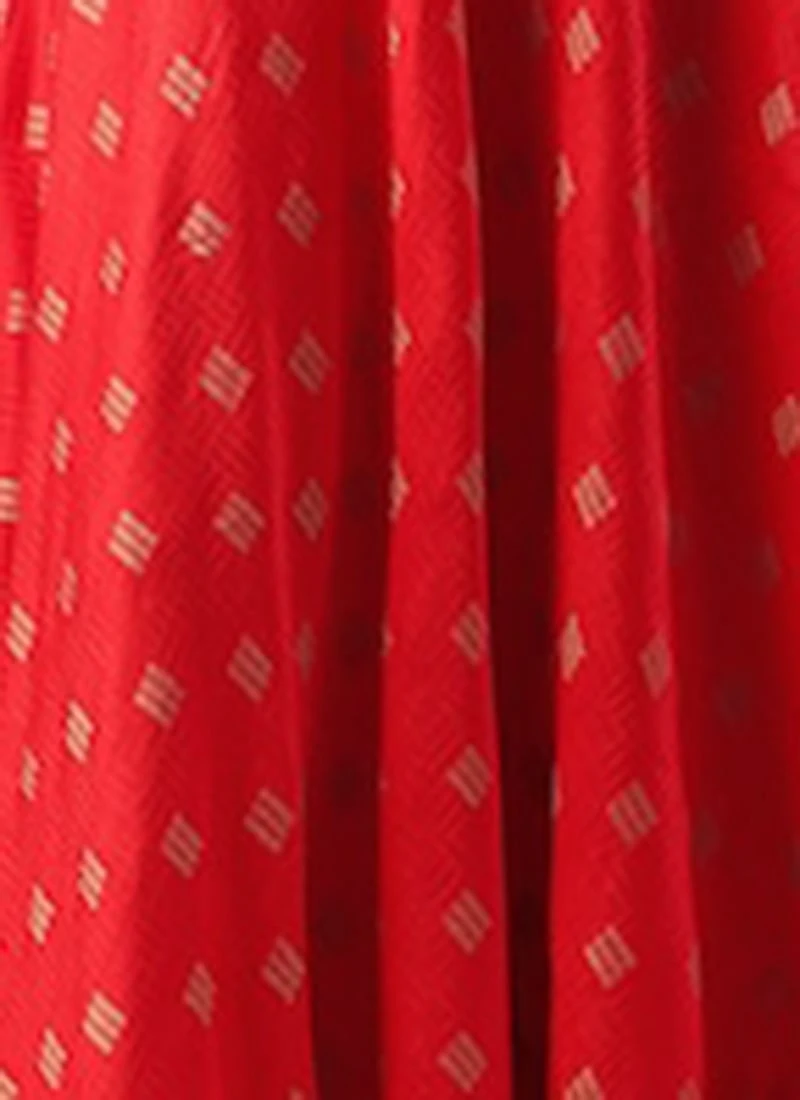 Red Art Silk Maxi Dress Festive Wear 8 Red Art Silk Maxi Dress Festive Wear - Image 8