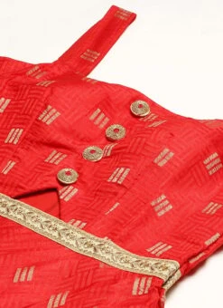 Red Art Silk Strap Neck Style Maxi Dress Festive Wear 12 Red Art Silk Strap Neck Style Maxi Dress Festive Wear -Deals Chic Lehenga Store Red Art Silk Strap Neck Style Maxi Dress DRBS02301108 rrc1