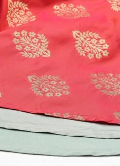 Red Jacquard N Sea Green Anarkali Suit Festive Wear -Deals Chic Lehenga Store Red Jacquard N Sea Green Anarkali Suit SLBS02204846 rrc3