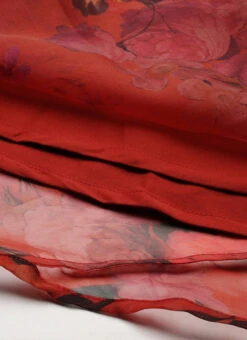 Red Organza Digital Printed Dress Party Wear -Deals Chic Lehenga Store Red Organza Digital Printed Dress DRBS02107581 rrc4