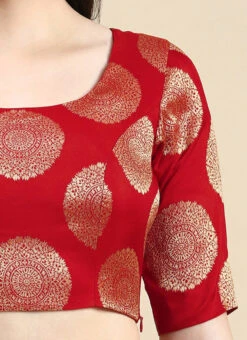 Red Taffeta Blouse Festive Wear -Deals Chic Lehenga Store Red Taffeta Blouse BLBS02210835 rrc3