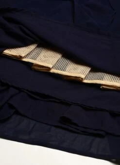 Royal Blue Embroidered One Shoulder Ruffle Gown Party Wear -Deals Chic Lehenga Store Royal Blue Embroidered One Shoulder Ruffle Gown IWBS02301755 rrc4