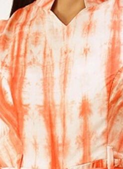 Rust Tie N Dye Cotton Collar Neck Jumpsuit After Six Wear Festive Wear -Deals Chic Lehenga Store Rust Tie N Dye Cotton Collar Neck Jumpsuit DRBS02202401 rrc1