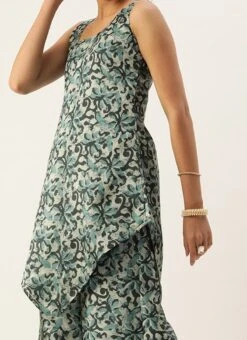 Bottom From Sage Green Art Silk Digital Printed Co Ords Set After Six Wear