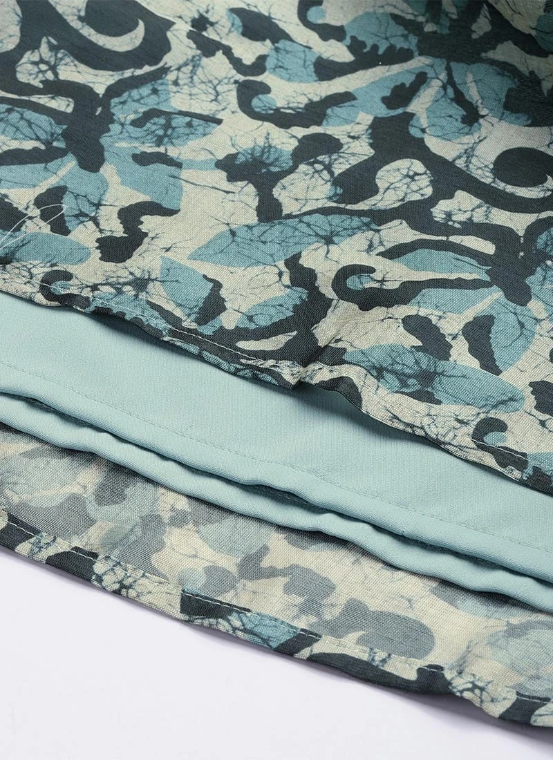 Bottom From Sage Green Art Silk Digital Printed Co Ords Set After Six Wear 8 Bottom From Sage Green Art Silk Digital Printed Co Ords Set After Six Wear - Image 8