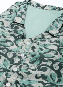 Top From Sage Green Art Silk Digital Printed Top N Pant Suit After Six Wear -Deals Chic Lehenga Store Sage Green Art Silk Digital Printed Top N Pant Suit SLBS02210949 rrc1