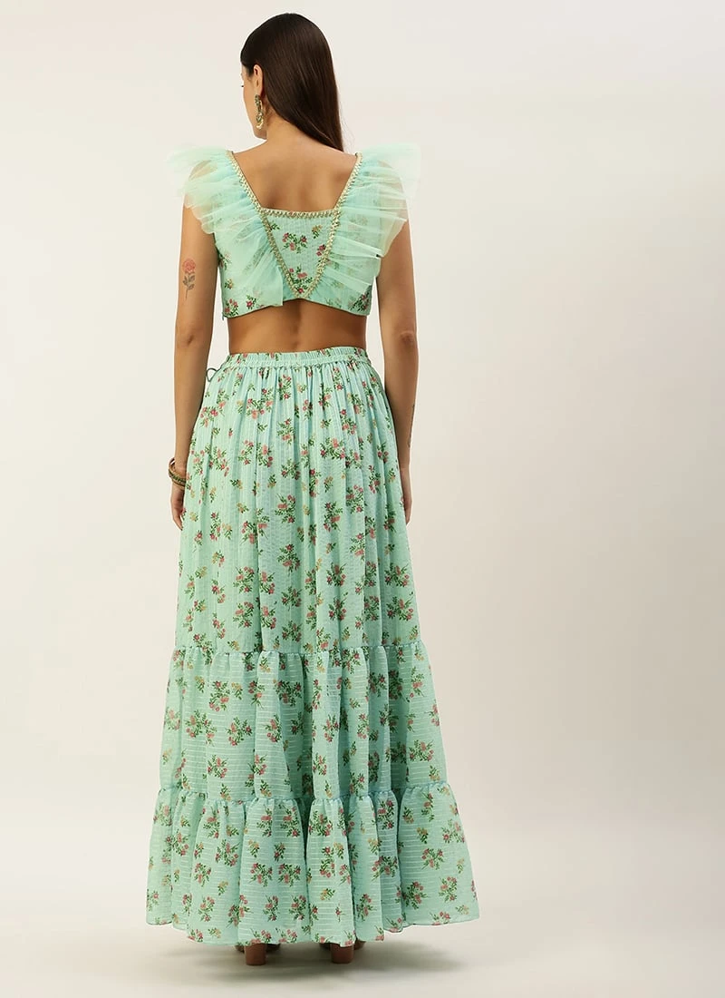 Skirt From Sea Green Digital Printed Co Ords Set After Six Wear 4 Skirt From Sea Green Digital Printed Co Ords Set After Six Wear - Image 4