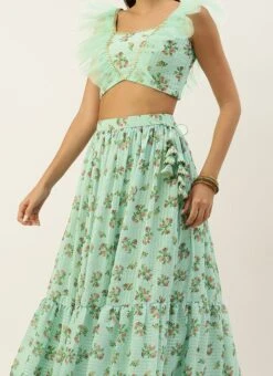 Skirt From Sea Green Digital Printed Co Ords Set After Six Wear