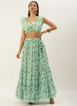 Skirt From Sea Green Digital Printed Co Ords Set After Six Wear 10 Skirt From Sea Green Digital Printed Co Ords Set After Six Wear -Deals Chic Lehenga Store Sea Green Digital Printed Co Ords Set IWBS02212582 u