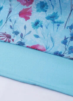 Sky Blue Printed Organza Asymmetrical Dress After Six Wear -Deals Chic Lehenga Store Sky Blue Printed Organza Asymmetrical Dress DRBS02105407 rrc4