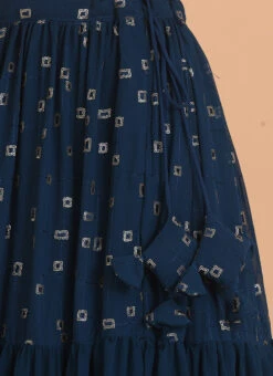 Teal Blue Embroidered Georgette Tiered Lehenga Set Festive Wear -Deals Chic Lehenga Store Teal Blue Embroidered Georgette Tiered Lehenga Set GHBS02304083 rrc4