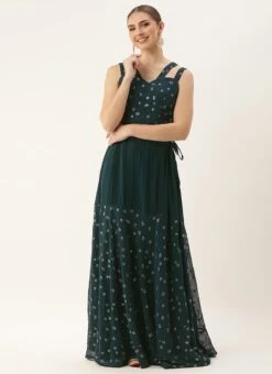 Skirt From Teal Blue Georgette Embroidered Co Ord Set After Six Wear 10 Skirt From Teal Blue Georgette Embroidered Co Ord Set After Six Wear -Deals Chic Lehenga Store Teal Blue Georgette Embroidered Co ord Set IWBS02305160 u