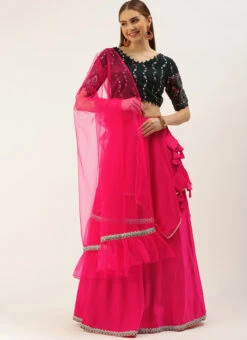 Skirt From Teal Blue N Hot Pink Lehenga Set After Six Wear -Deals Chic Lehenga Store Teal Blue N Hot Pink Lehenga Set GHBS02211155 u