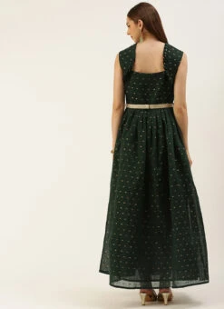 Teal Green Art Silk Cotton Jacquard Dress After Six Wear 11 Teal Green Art Silk Cotton Jacquard Dress After Six Wear -Deals Chic Lehenga Store Teal Green Art Silk Cotton Jacquard Dress DRBS02212464 b