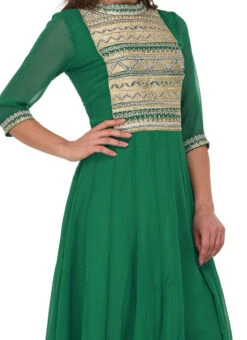 Teal Green Georgette Anarkali Suit Party Wear