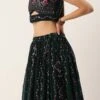 Teal Green Georgette Sequins Embroidered Lehenga Wedding Wear Festive Wear