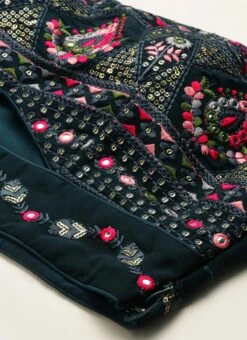 Teal Green Georgette Sequins Embroidered Lehenga Wedding Wear Festive Wear -Deals Chic Lehenga Store Teal Green Georgette Sequins Embroidered Lehenga GHBS02210903 rrc1