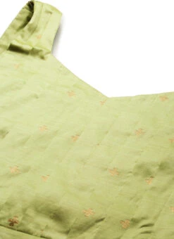 Pista Green High N Low Pleated Yoke Dress Festive Wear -Deals Chic Lehenga Store Turquoise High N Low Pleated Yoke Dress DRBS02108657 rrc1