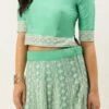Turquoise N Green Embroidered Kali Lehenga Wedding Wear