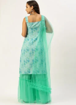 Bottom From Violet Net N Multicolored Printed Palazzo Suit After Six Wear -Deals Chic Lehenga Store Violet Net N Multicolored Printed Palazzo Suit SLBS02303754 b