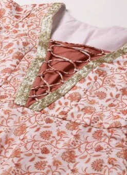 White Art Silk Printed Crisscross Dress Festive Wear -Deals Chic Lehenga Store White Art Silk Printed Crisscross Dress DRBS02205031 rrc1