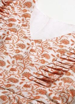 White Art Silk Printed Knife Pleated Style Dress After Six Wear -Deals Chic Lehenga Store White Art Silk Printed Knife Pleated Style Dress DRBS02204842 rrc1