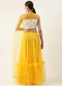 White Chinon Embroidered Lehenga Set Festive Wear -Deals Chic Lehenga Store White Chinon Embroidered Lehenga Set GHBS02209646 b