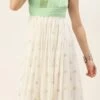 White Embroidered Pleated Style Gown Party Wear
