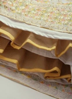 White Embroidered Pleated Style Gown Party Wear -Deals Chic Lehenga Store White Embroidered Pleated Style Gown IWBS02209734 rrc4