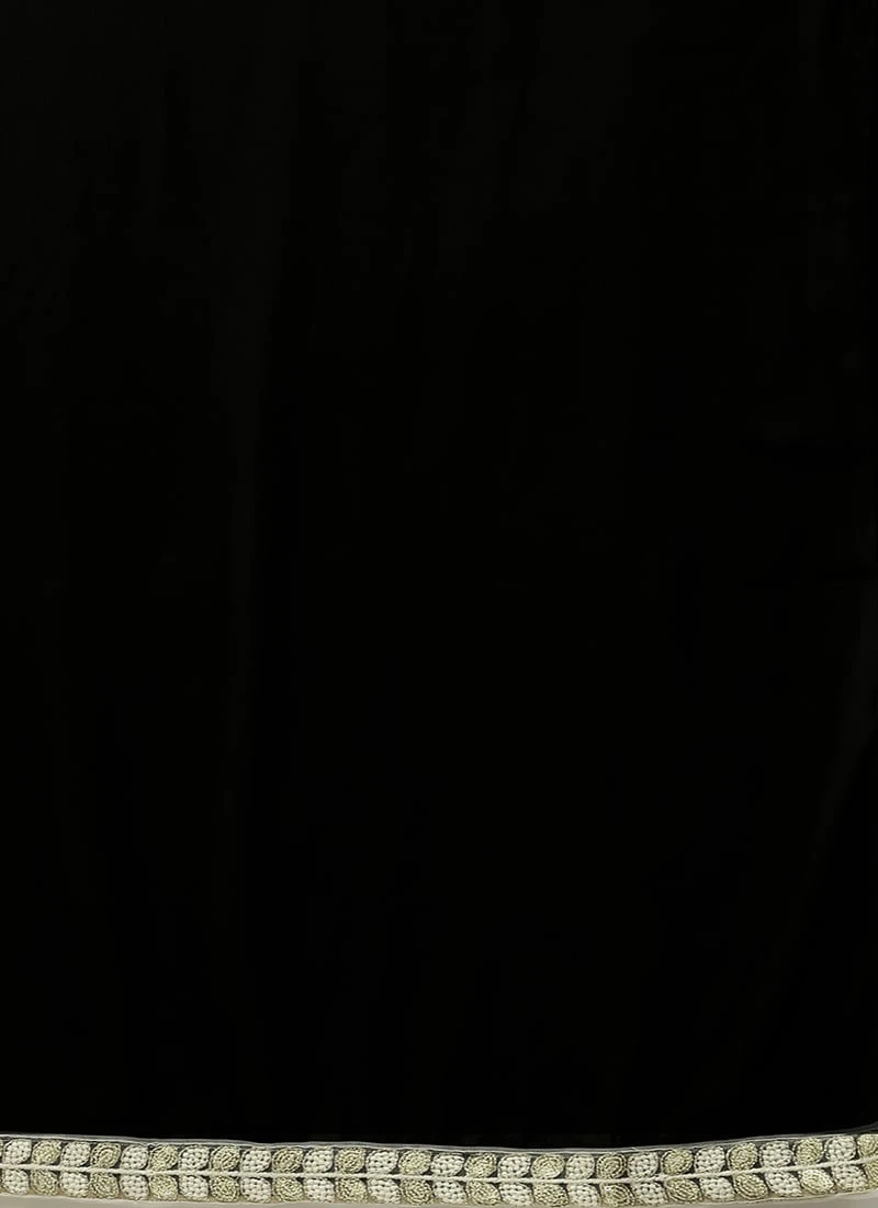 White Foil Print Viscose Black Lehenga Festive Wear Wedding Wear 7 White Foil Print Viscose Black Lehenga Festive Wear Wedding Wear - Image 7