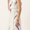 White Georgette Tie N Dye Dress After Six Wear Festive Wear