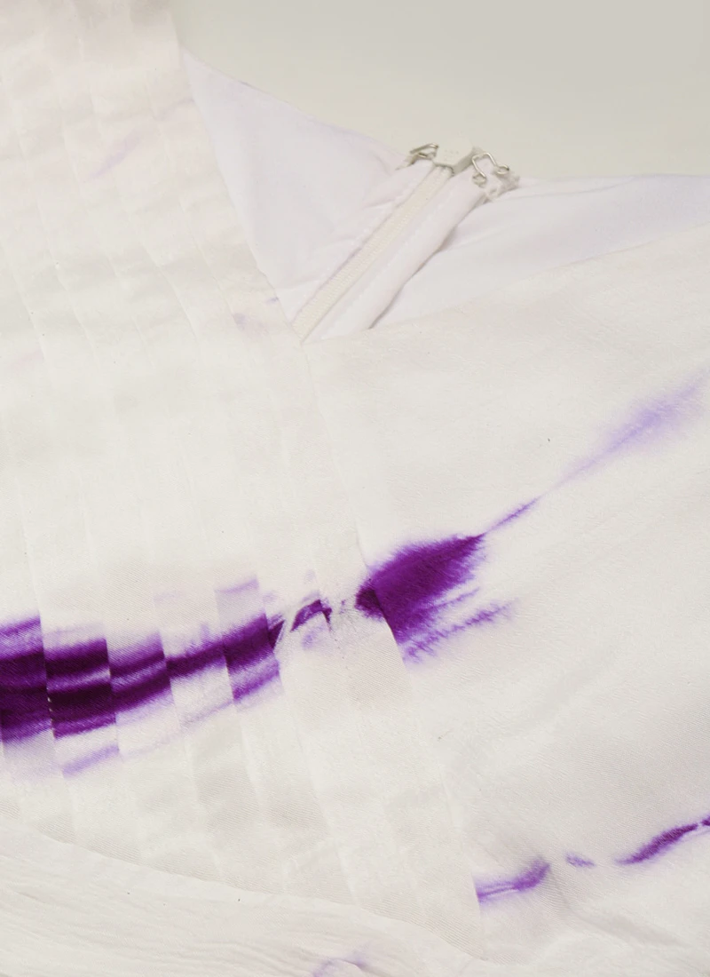 White Georgette Tie N Dye Dress After Six Wear Festive Wear 5 White Georgette Tie N Dye Dress After Six Wear Festive Wear - Image 5