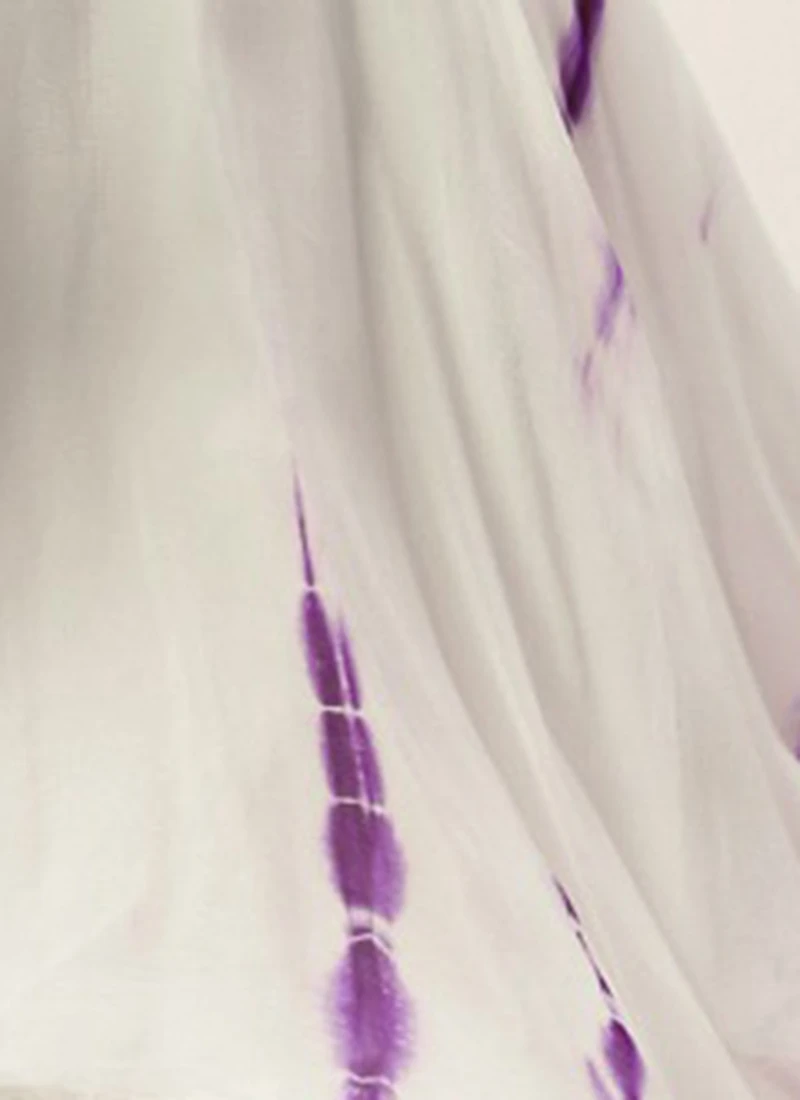 White Georgette Tie N Dye Dress After Six Wear Festive Wear 7 White Georgette Tie N Dye Dress After Six Wear Festive Wear - Image 7