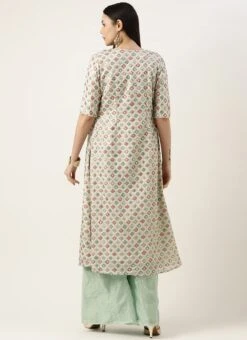 Bottom From White Jacket N Pista Green Embroidered Palazzo Set After Six Wear -Deals Chic Lehenga Store White Jacket N Pista Green Embroidered Palazzo Set IWBS02211157 b