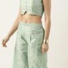 Bottom From White Jacket N Pista Green Embroidered Palazzo Set After Six Wear