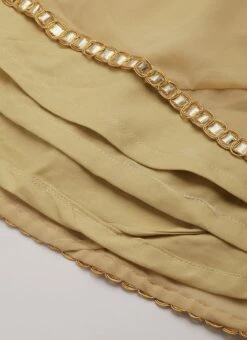 White N Beige Foil Print Layered Gown Wedding Wear -Deals Chic Lehenga Store White N Beige Foil Print Layered Gown IWBS02205028 rrc3