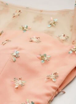 White Net Embroidered N Pink Layered Gown Wedding Wear -Deals Chic Lehenga Store White Net Embroidered N Pink Layered Gown IWBS02211174 rrc1