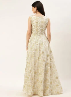 White Nylon Jacquard Festive Wear -Deals Chic Lehenga Store White Nylon Jacquard DRBS02301036 b