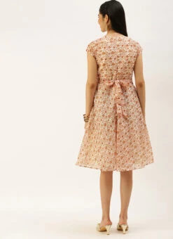 White Printed Art Silk Mini Dress After Six Wear -Deals Chic Lehenga Store White Printed Art Silk Mini Dress DRBS02208439 b