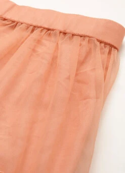 Skirt From White Sequins N Peach Net Tiered Lehenga After Six Wear -Deals Chic Lehenga Store White Sequins N Peach Net Tiered Lehenga GHBS02212562 rrc2