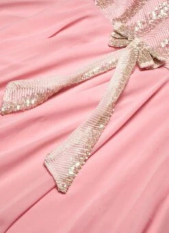 White Sequins N Pink Georgette Flared Gown Party Wear -Deals Chic Lehenga Store White Sequins N Pink Georgette Flared Gown IWBS02301810 rrc3